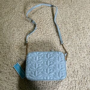 Draper James Light Blue Quilted Crossbody Bag